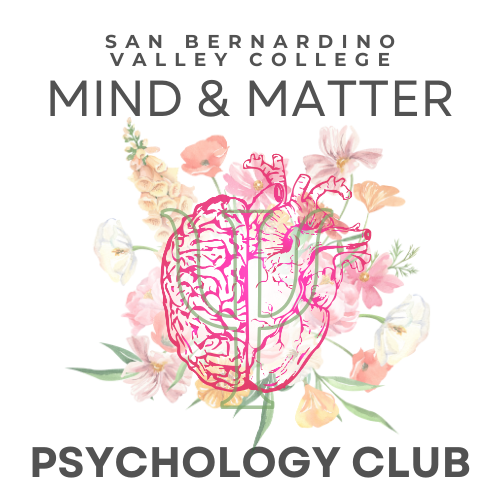 SBVC Mind & Matter Psychology Club logo with heart and brain combination over flowers