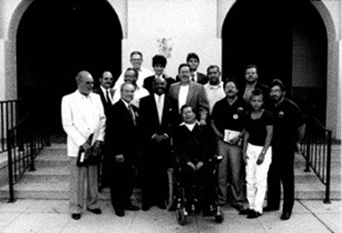 A group in front of SBVC Auditorium