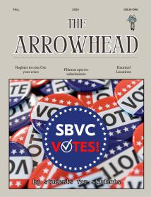 Arrowhead Cover encouraging students to vote