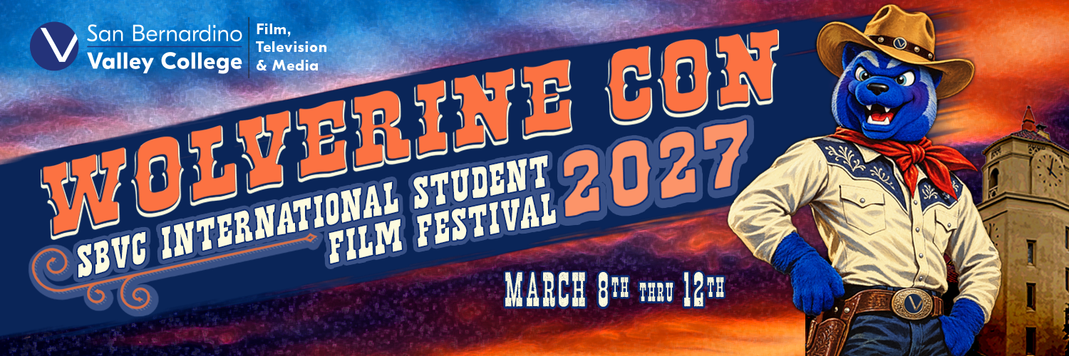 Banner for website with a blue the wolverien in western garb