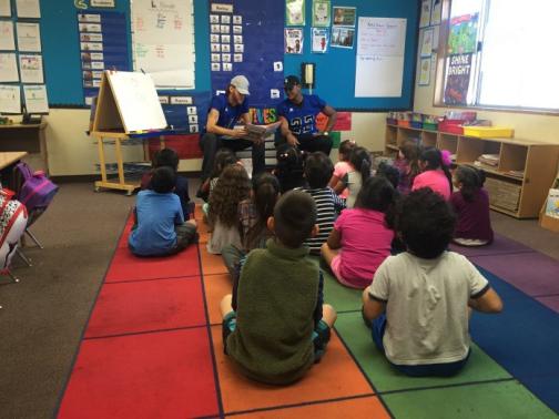 SBVC Football Players Reach Out to Elementary School Students