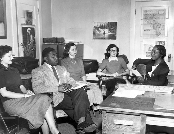 Dorothy Inghram (seated on the right) when she was principal of Mill School.