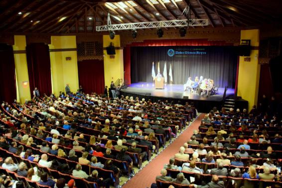 Inside the historic SBVC Auditorium during the swearing-in ceremony for California State Assemblymember Eloise Gómez Reyes.