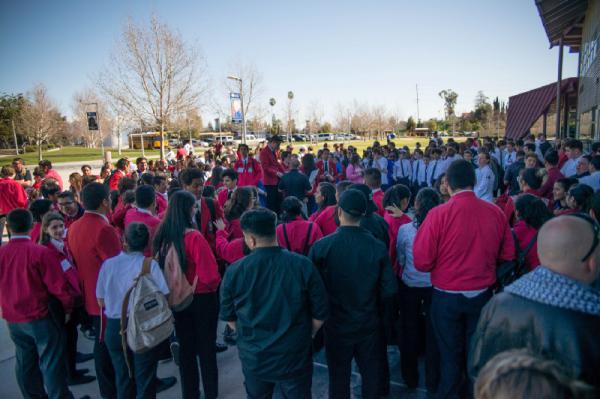 Students from across the Inland Empire gathered outside Campus Center for the SkillsUSA competition.