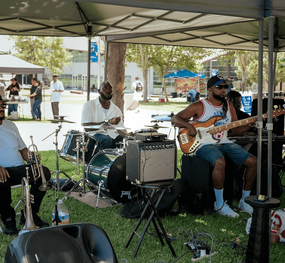 Musician jamming out for Juneteenth