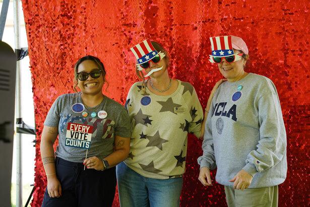 SBVC Votes staff dressed up in voting atire