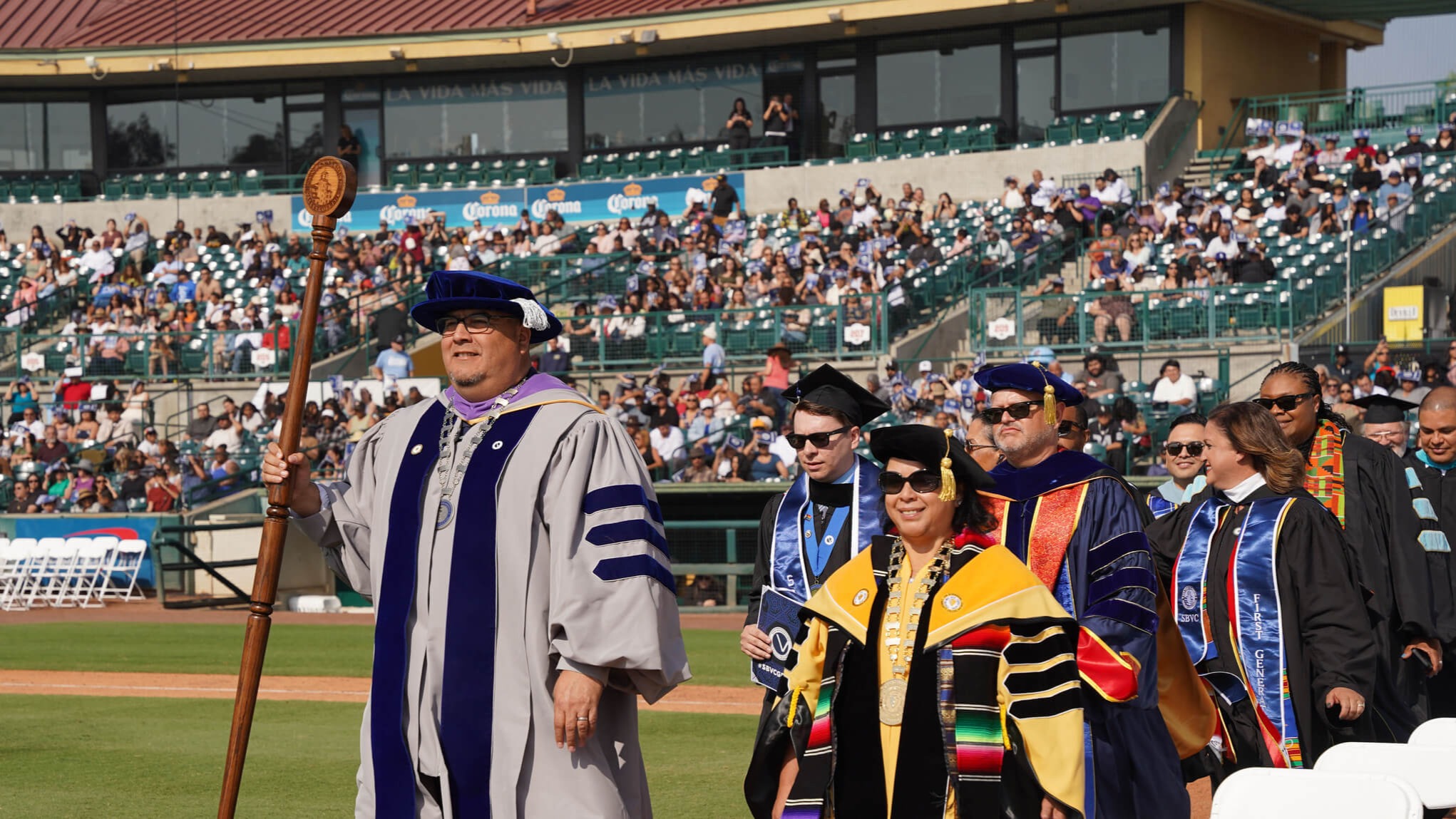 SBVC President Dr. Gilbert J. Contreras and SBCCD Chancellor Dr. Diana Z. Rodriguez leading the pack
