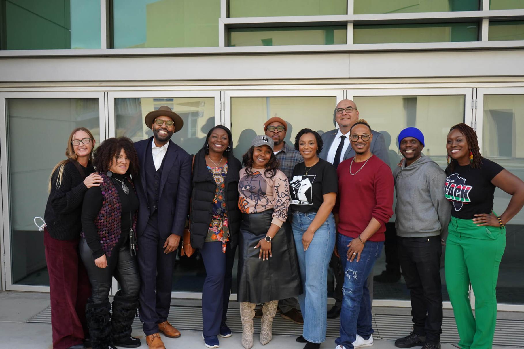 A group photo of President Contreras and SBVC's Black Faculty and Staff Association (BFSA)