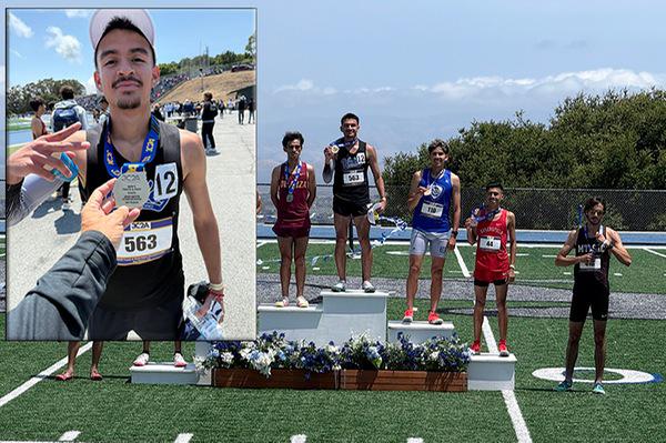 Mendiola receiving a medal for first place
