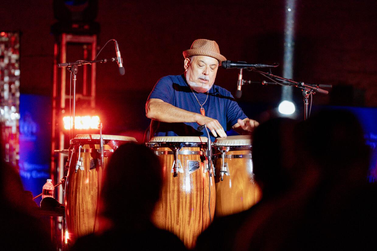 Poncho Sanchez playing the congas