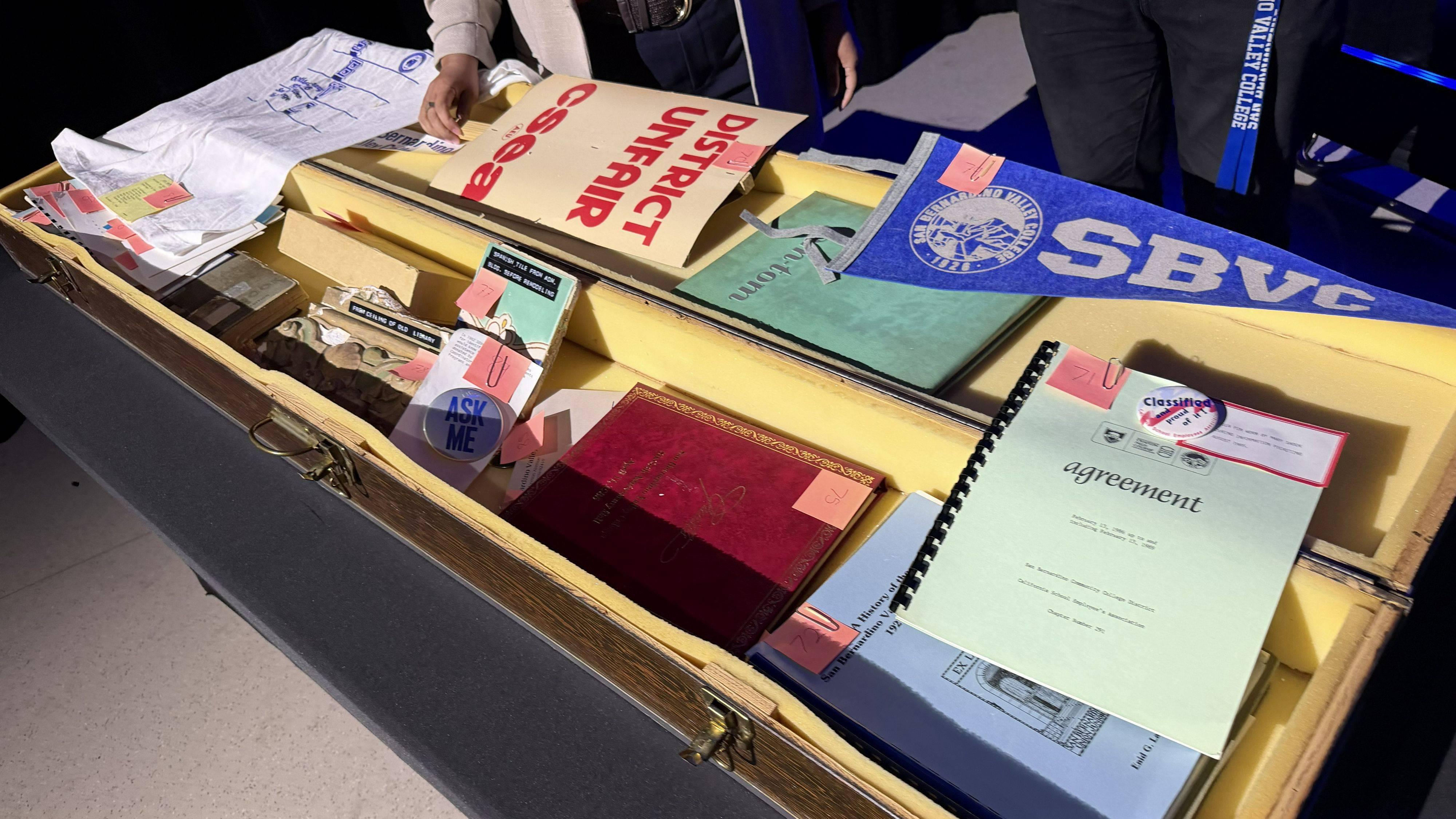 Items from a 1986 SBVC time capsule