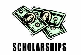 Scholarships title and cartoon money