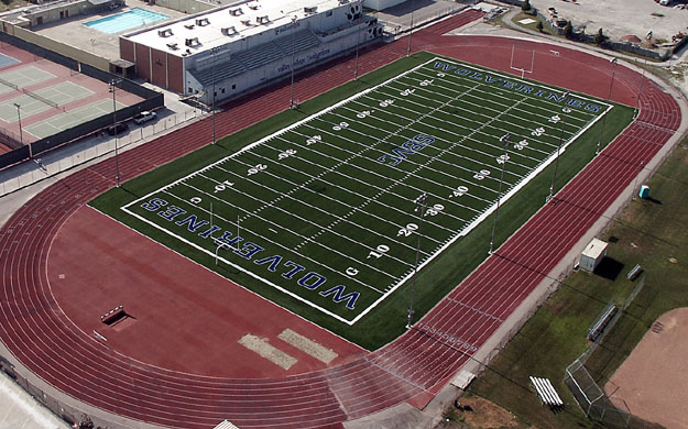 football field from aerial view